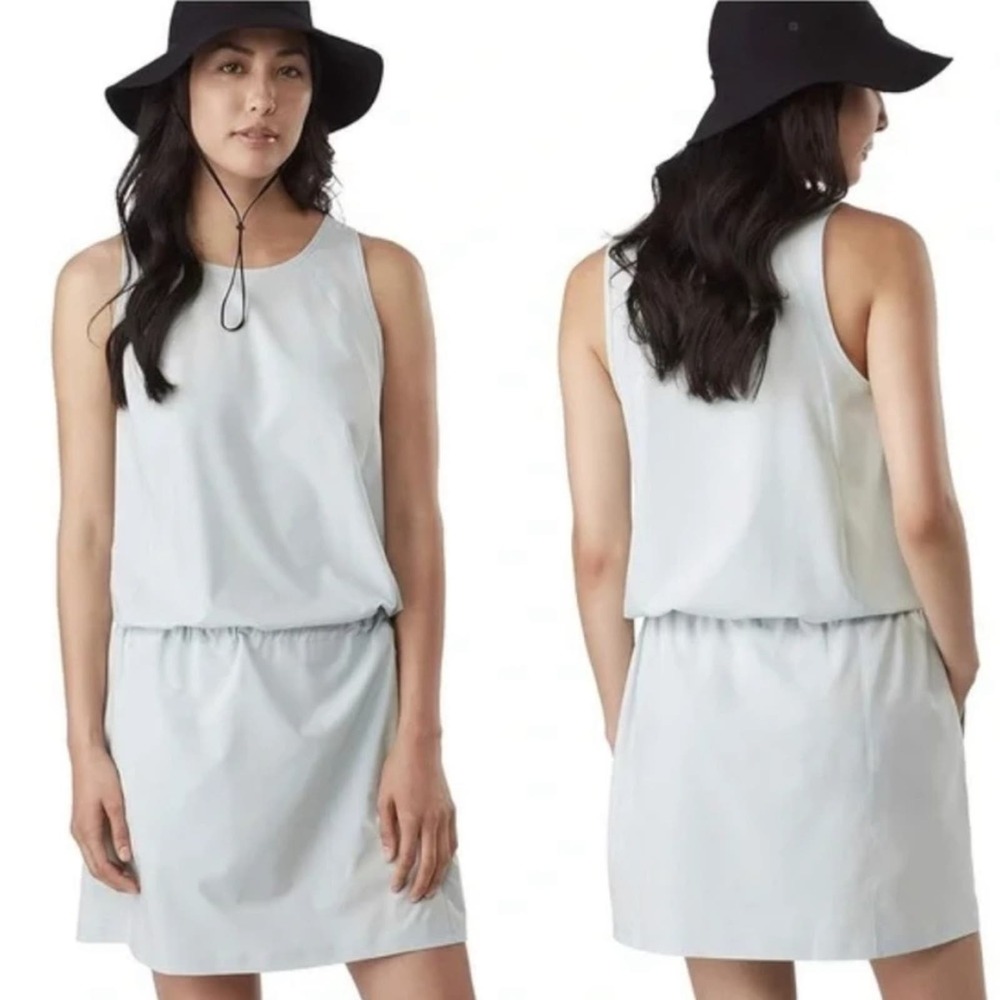 Arc'teryx Light Gray Sleeveless Drawstring Waist Dress